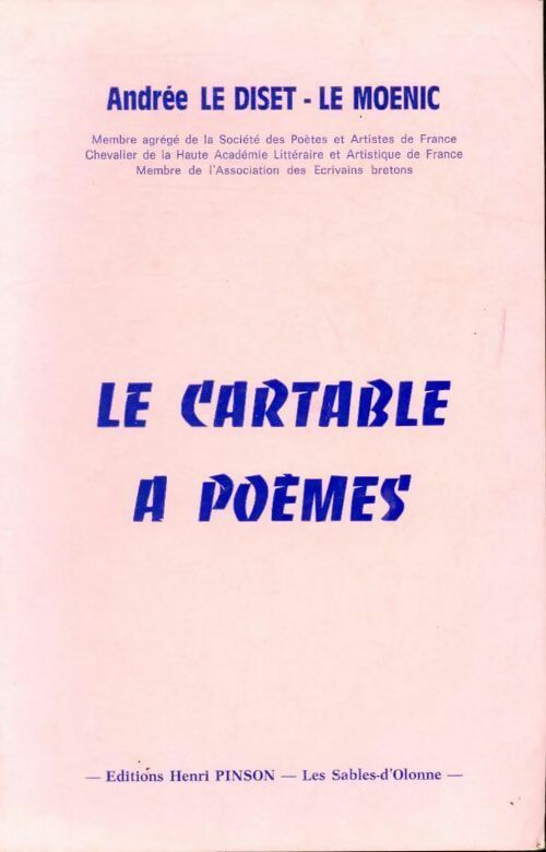 Livrenpoche : Le cartable à poèmes - Andrée Le Diset-Le Moenic - Livre