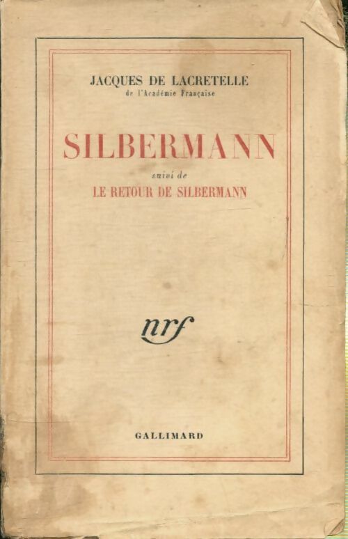 Silbermann - Jacques De Lacretelle -  Gallimard poches divers - Livre