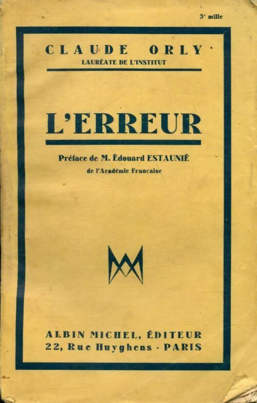 Livrenpoche : L'erreur - Claude Orly - Livre