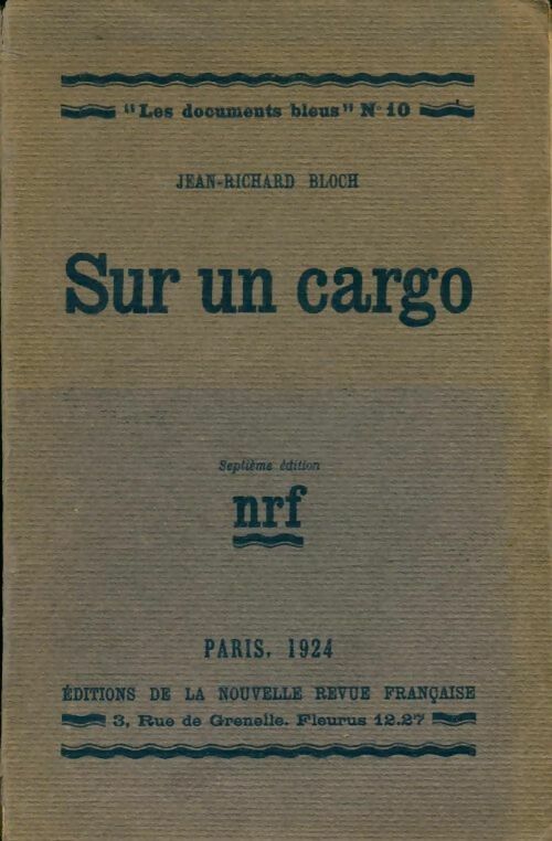 Sur un cargo - Jean-Richard Bloch - Livre