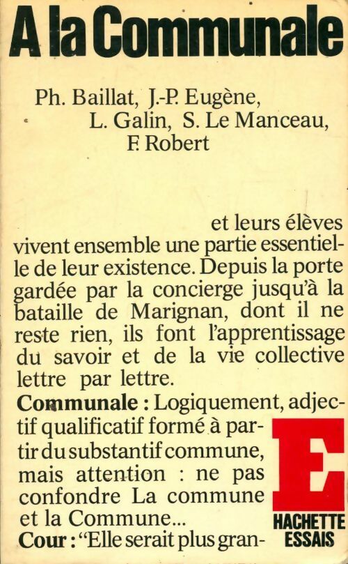 Livrenpoche : A la communale - Collectif - Livre