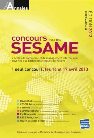 Livrenpoche : Concours Sésame post bac 2013 - Collectif - Livre