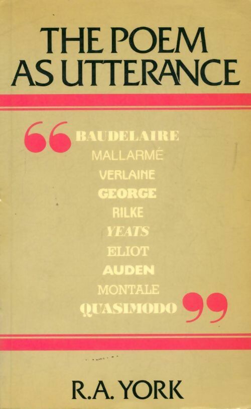 Livrenpoche : The poem as utterance - Collectif - Livre