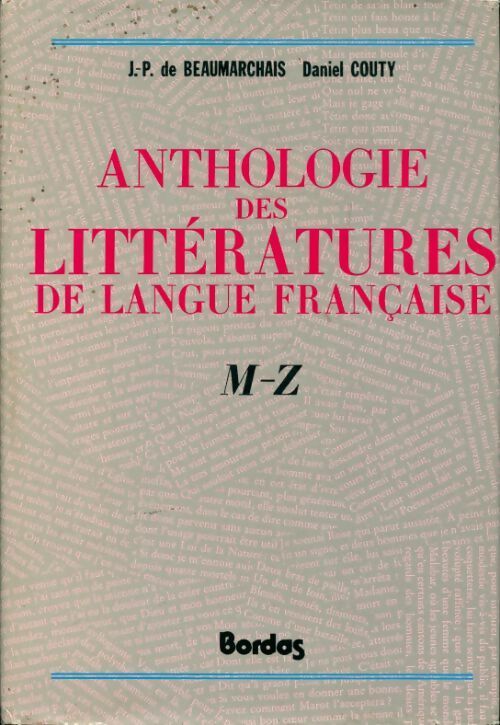 Livrenpoche : Anthologie des littératures de langue française de M à Z - Daniel Couty - Livre