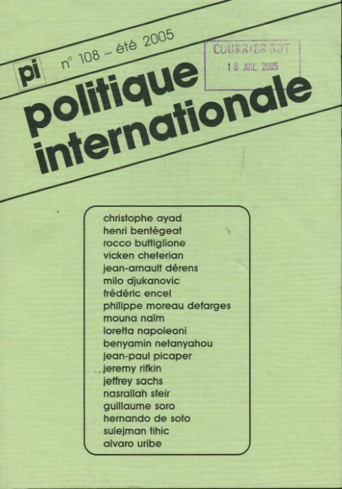 Livrenpoche : Politique internationale n°108 - Collectif - Livre