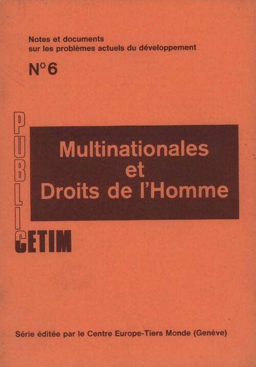 Livrenpoche : Publicetim n°6 : Multinationales et droits de l'Homme - Collectif - Livre