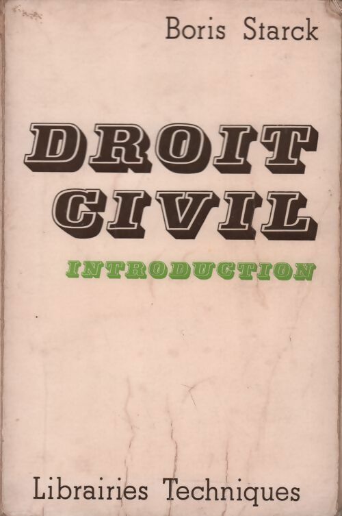 Livrenpoche : Droit civil. Introduction - Boris Starck - Livre