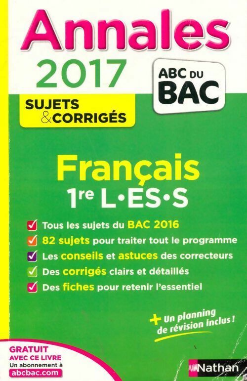 Livrenpoche : Français 1ère L, ES, S. Sujets & corrigés 2017 - Séléna Hebert - Livre