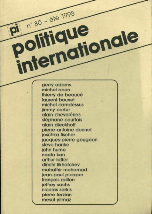 Politique internationale n°80 - Collectif -  Politique internationale - Livre