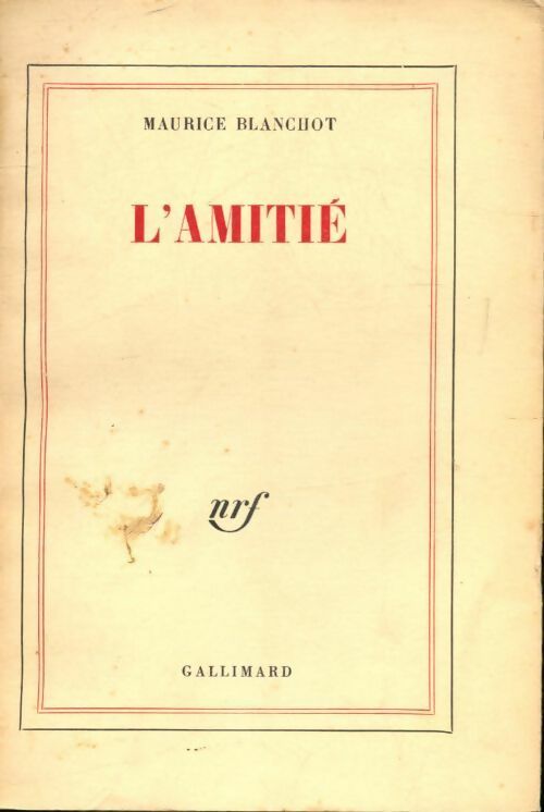 Livrenpoche : L'amitié - Maurice Blanchot - Livre