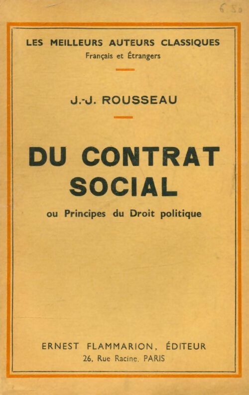 Livrenpoche : Du contrat social ou principe du droit politique - Jean-Jacques Rousseau - Livre