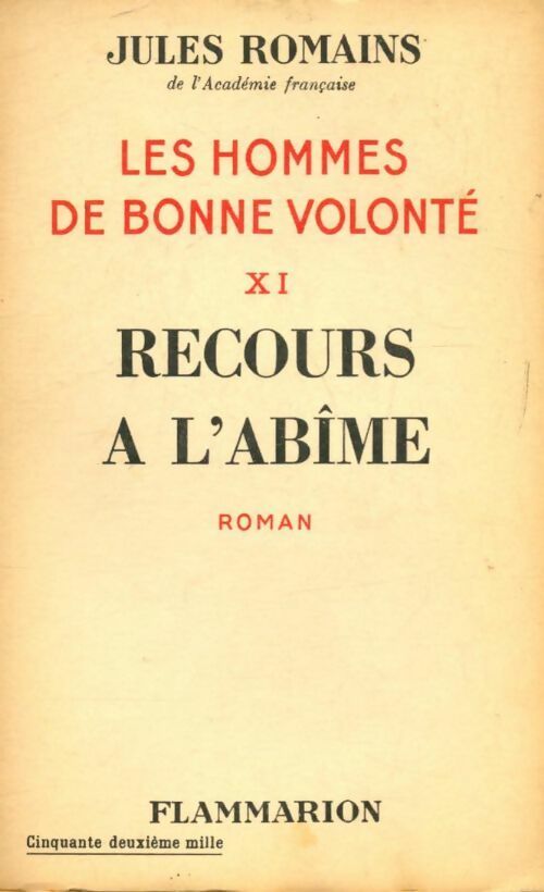 Livrenpoche : Les hommes de bonne volonté Tome XI : Recours à l'abîme - Jules Romains - Livre