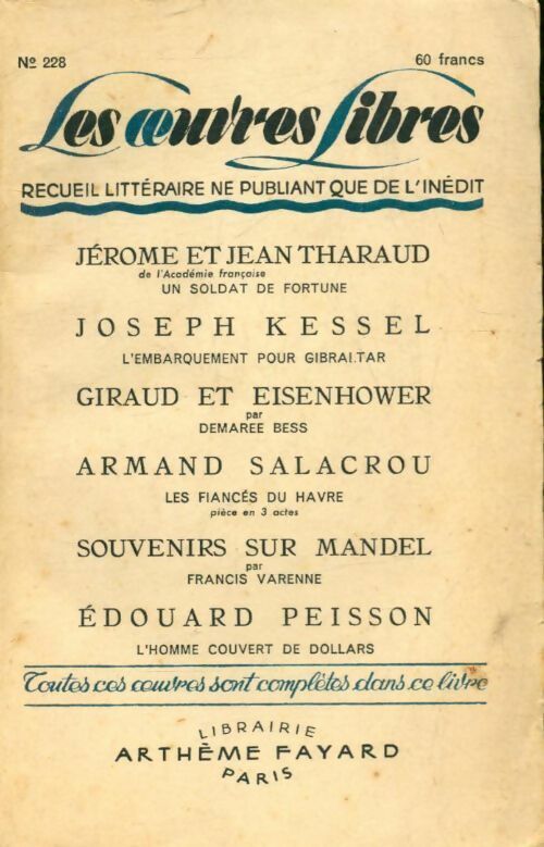 Livrenpoche : Un soldat de fortune / L'embarquement pour Gibraltar / Demaree Bess / .... - Collectif - Livre