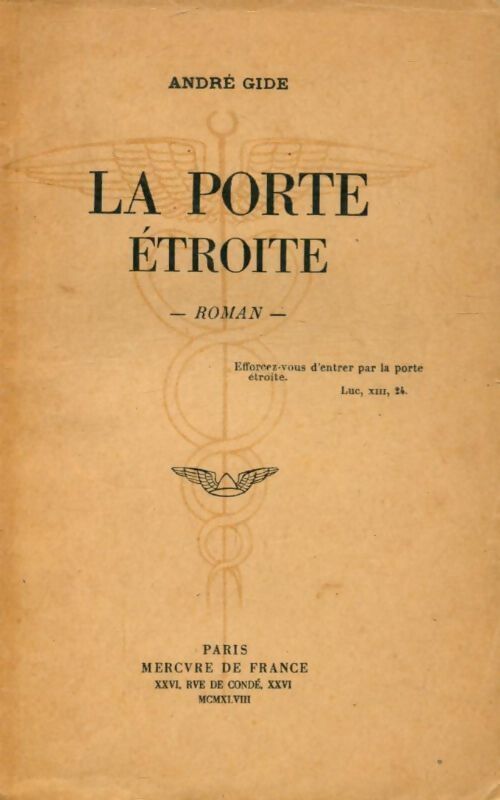 La porte étroite - André Gide - Livre