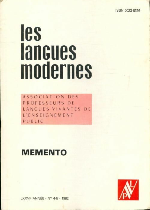Livrenpoche : Les langues modernes n°4-5 76e année - Collectif - Livre