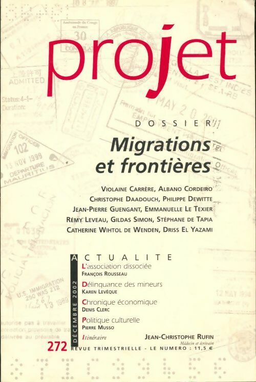 Livrenpoche : Projet n°272 : Migrations et frontières - Collectif - Livre