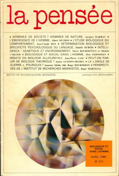 Livrenpoche : La pensée n°211 : biologique et social dans l'homme - Collectif - Livre