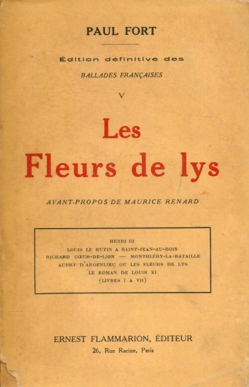 Livrenpoche : Ballades françaises tome V " Les fleurs de lys " - Paul Fort - Livre