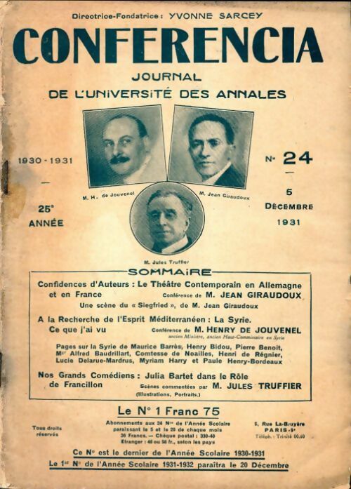 Livrenpoche : Conferencia 25e année n°24  - Collectif - Livre