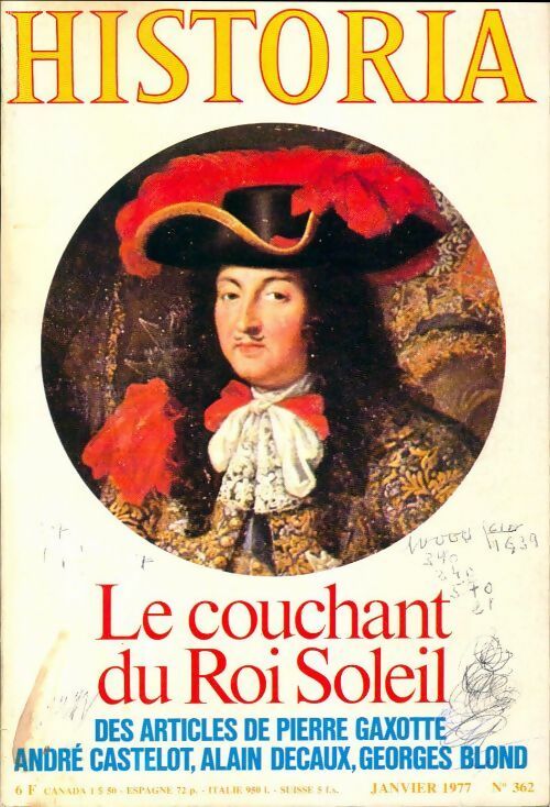 Livrenpoche : Historia n°362 : Le couchant du Roi Soleil - Collectif - Livre