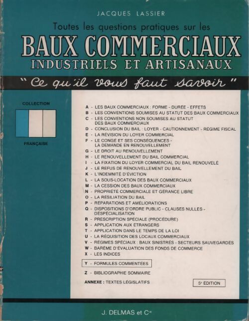 Livrenpoche : Baux commerciaux industriels et artisanaux - Jacques Lassier - Livre