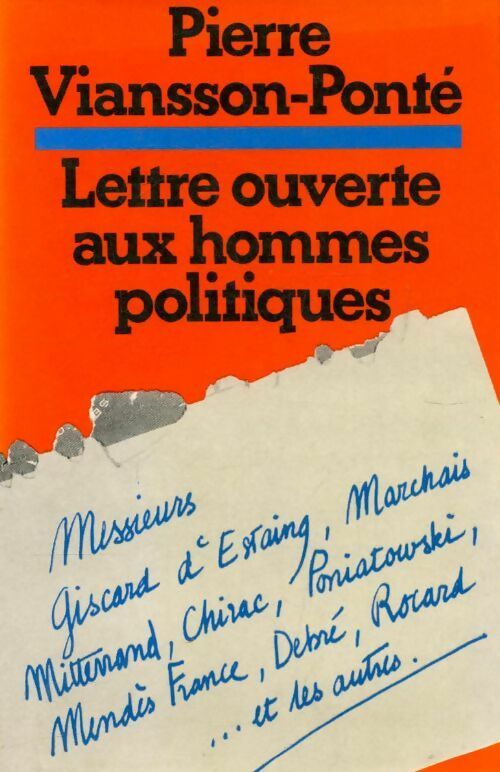 Livrenpoche : Lettre ouverte aux hommes politiques - Pierre Viansson-Ponté - Livre