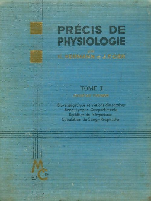 Livrenpoche : Précis de physiologie Tome I fascicule premier - H. Hermann - Livre