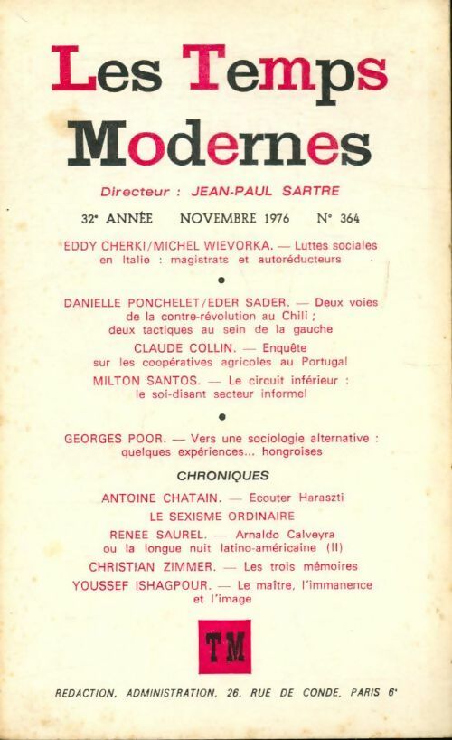 Livrenpoche : Les temps modernes n°364 - Collectif - Livre