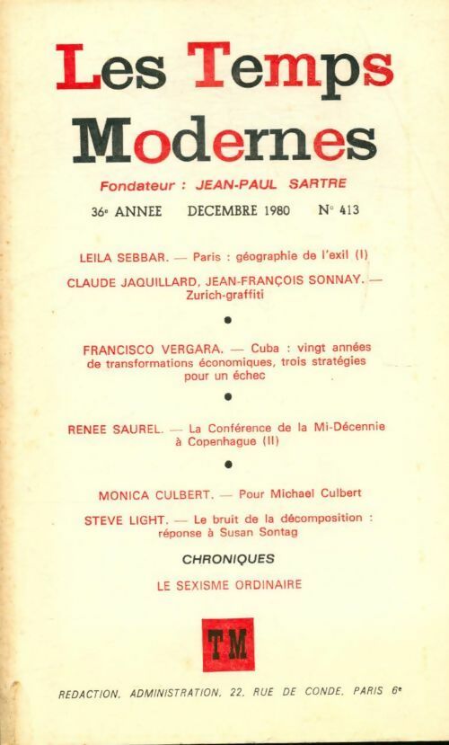 Livrenpoche : Les temps modernes n°413 - Collectif - Livre