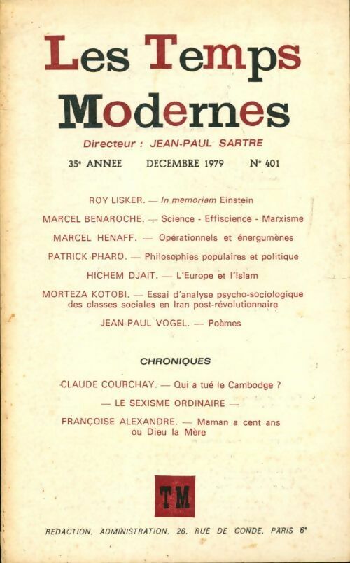 Livrenpoche : Les temps modernes n°401 - Collectif - Livre