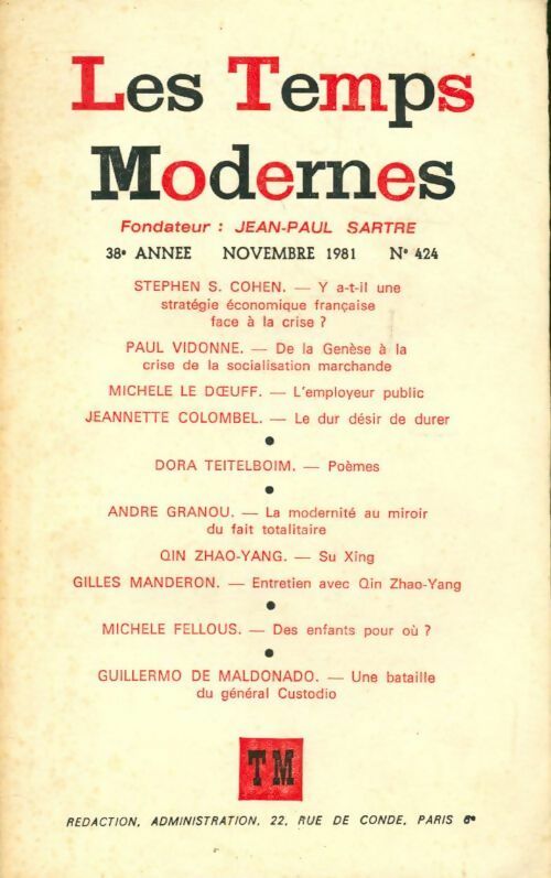 Livrenpoche : Les temps modernes n°424 - Collectif - Livre