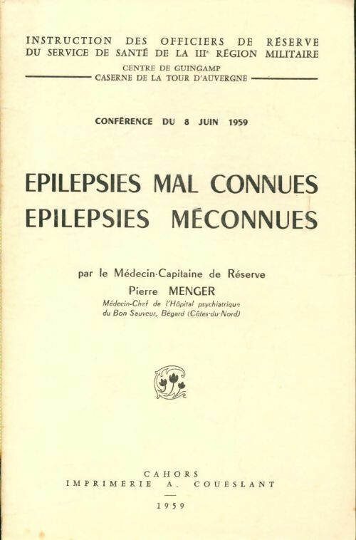 Livrenpoche : Épilepsies mal connues, épilepsie méconnues - Pierre Menger - Livre