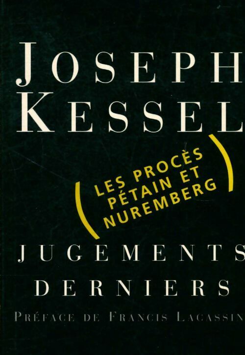 Livrenpoche : Jugements derniers - Joseph Kessel - Livre