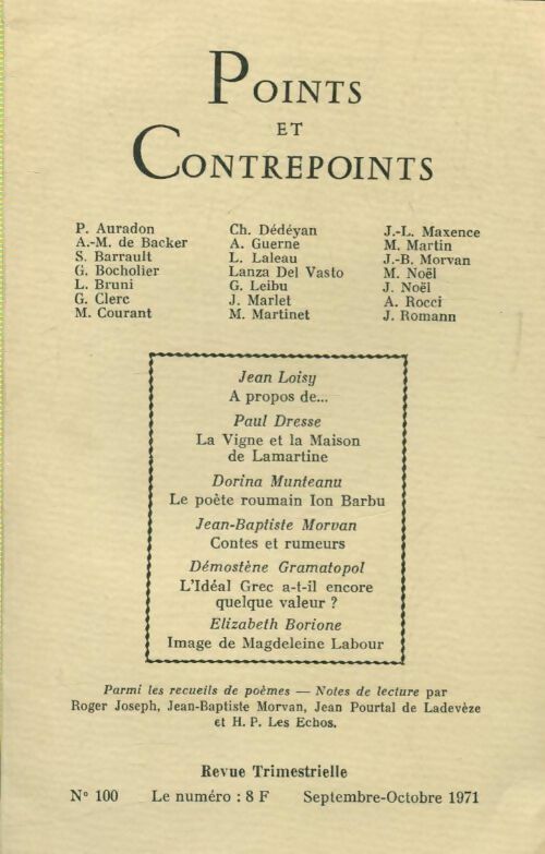 Points et contrepoints n°100 - Collectif -  Points et contrepoints - Livre