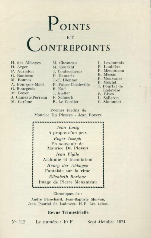 Livrenpoche : Points et contrepoints n°112 - Collectif - Livre