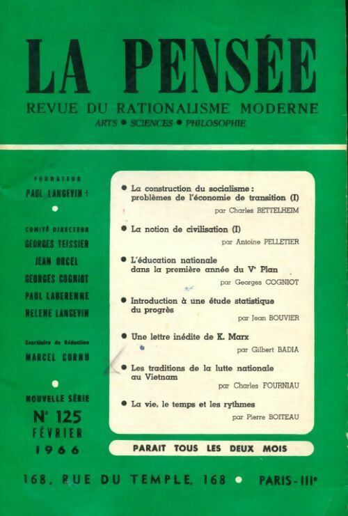 Livrenpoche : La pensée n°125 - Collectif - Livre