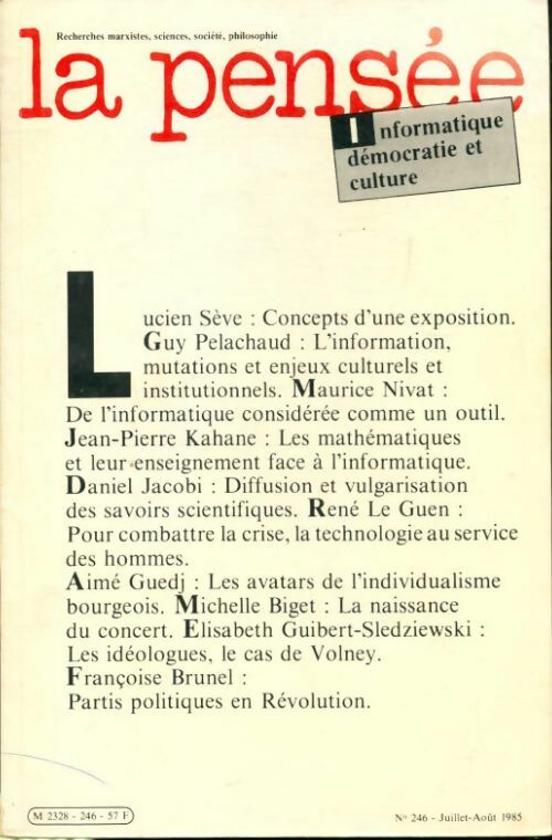 Livrenpoche : La pensée n°246 - Collectif - Livre
