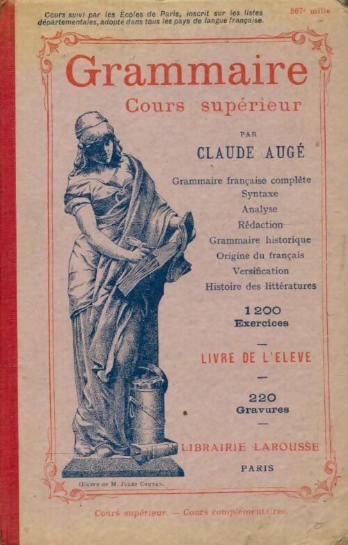 Grammaire cours supérieur - Claude Augé - Livre