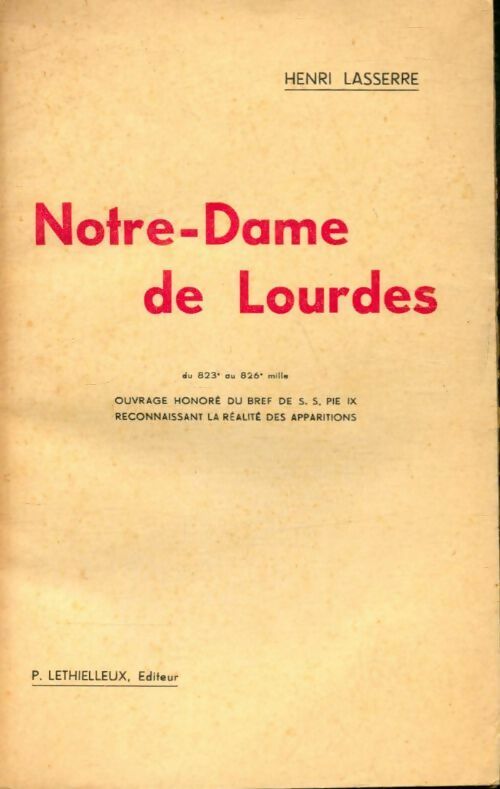 Livrenpoche : Notre Dame de Lourdes - Henri Lasserre - Livre