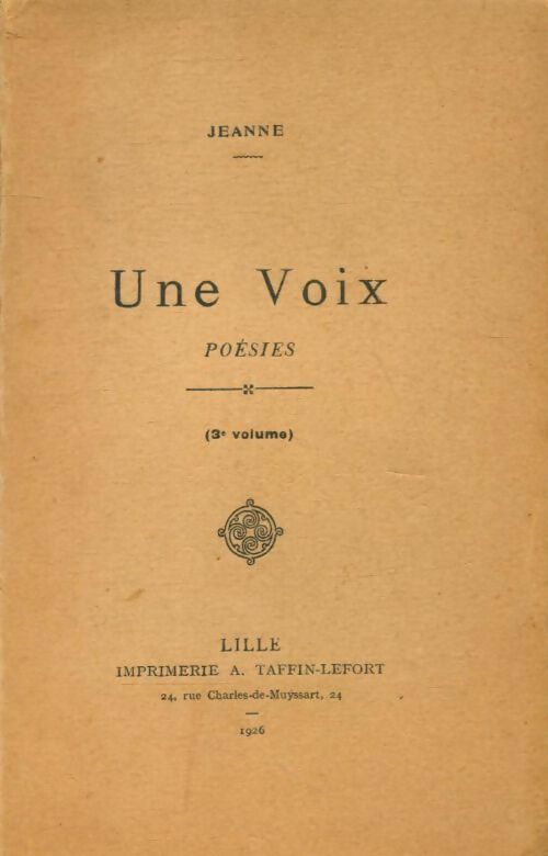 Livrenpoche : Une voix - Jeanne - Livre
