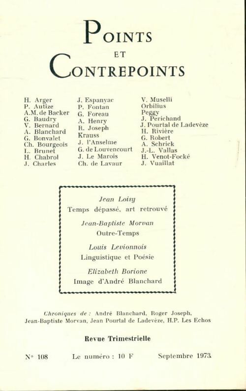 Livrenpoche : Points et contrepoints n°108 - Collectif - Livre