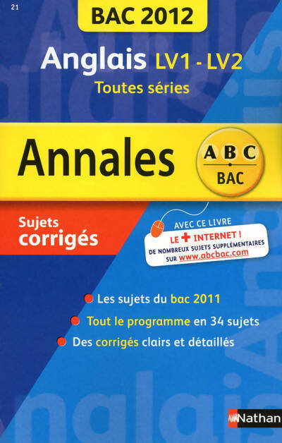 Anglais LV1-LV2 - Sylvie Léger -  Annales ABC - Livre