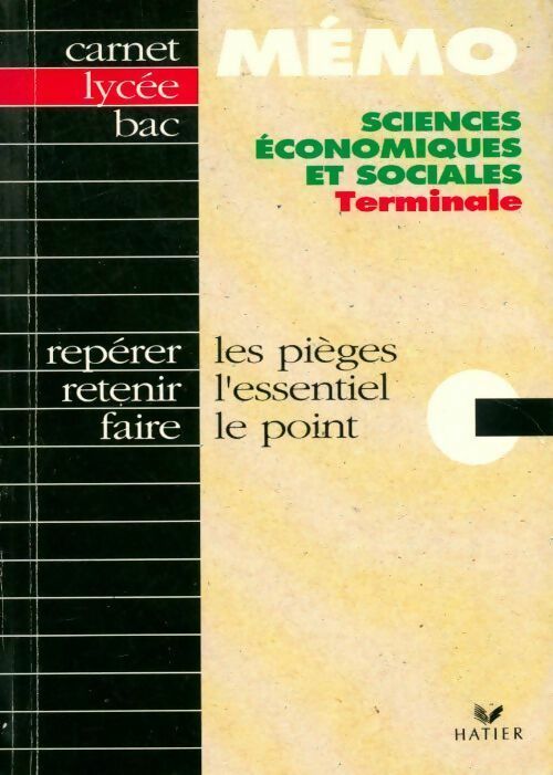 Livrenpoche : Sciences économiques et sociales Terminale - Jean Drouin - Livre