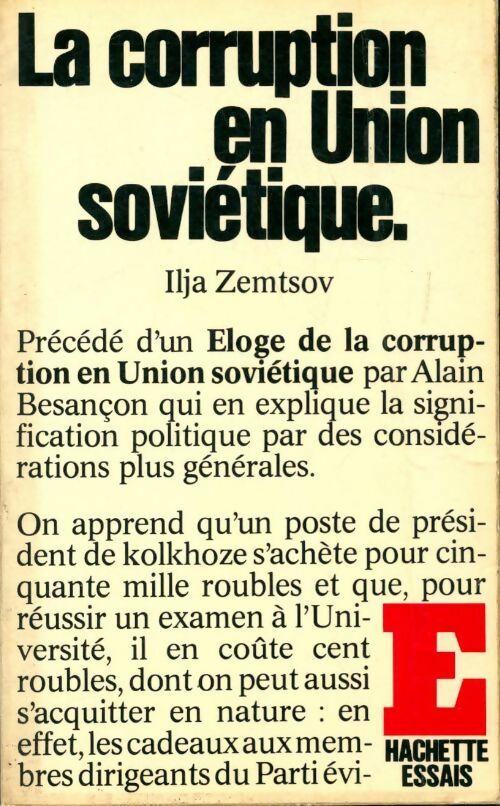 Livrenpoche : La corruption en Union Soviétique - Ilja Zemtsov - Livre