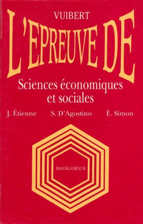 Livrenpoche : L'épreuve de sciences économiques et sociales. Baccalauréat B - Serge D' Agostino - Livre