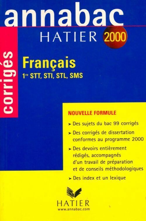 Livrenpoche : Français 1ères STT, STI, STL, SMS Corrigés 2000 - Sylvie Dauvin - Livre