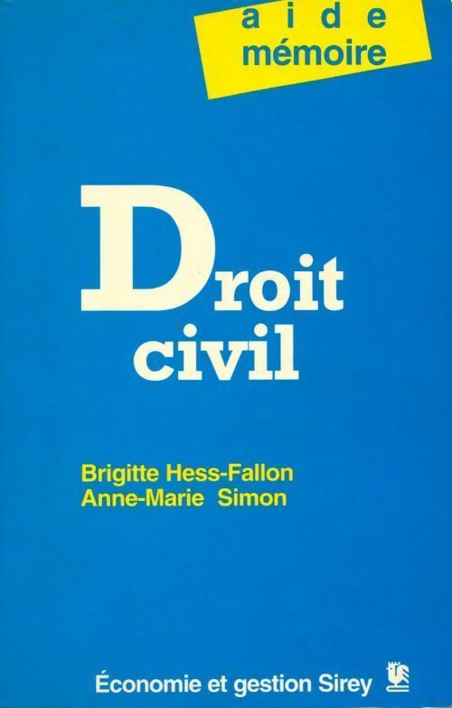 Livrenpoche : Droit civil - Brigitte Hess-Fallon - Livre