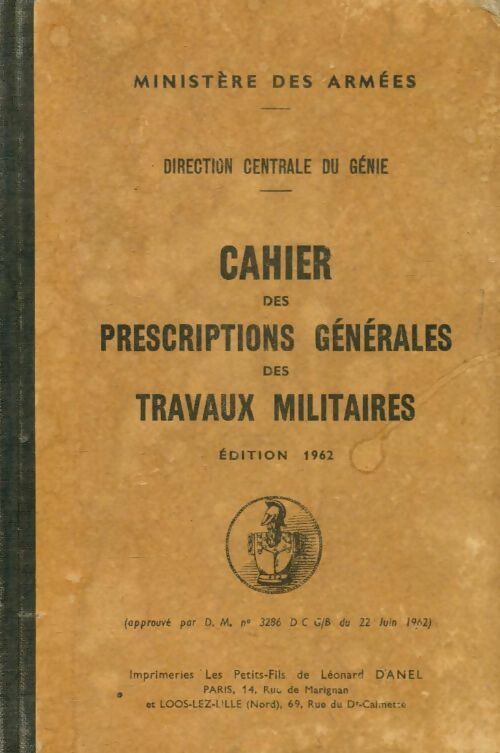 Livrenpoche : Cahier des prescriptions générales des travaux militaires - Collectif - Livre