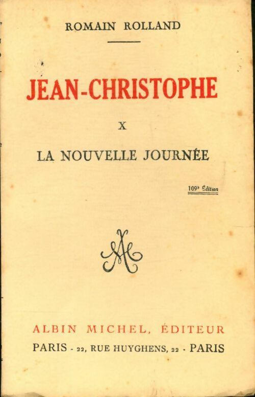 Livrenpoche : Jean-Christophe Tome X : La nouvelle journée - Romain Rolland - Livre