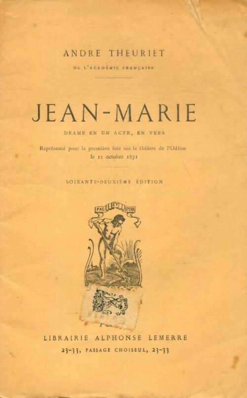 Jean-Marie - André Theuriet -  Lemerre poches divers - Livre